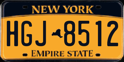 NY license plate HGJ8512
