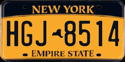 NY license plate HGJ8514