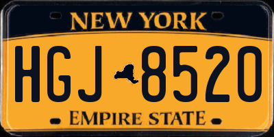 NY license plate HGJ8520