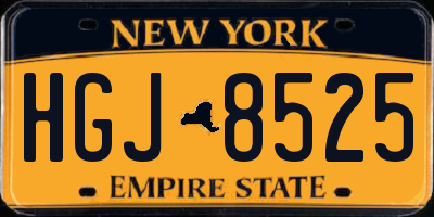NY license plate HGJ8525