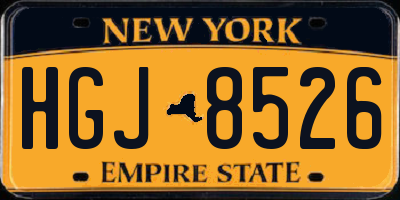 NY license plate HGJ8526