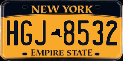 NY license plate HGJ8532