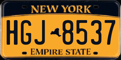 NY license plate HGJ8537