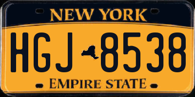 NY license plate HGJ8538