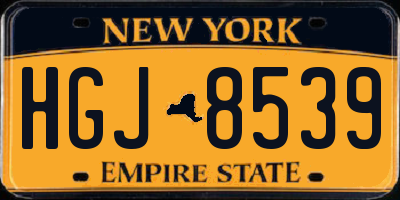 NY license plate HGJ8539