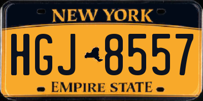 NY license plate HGJ8557
