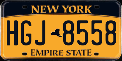 NY license plate HGJ8558