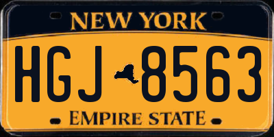 NY license plate HGJ8563