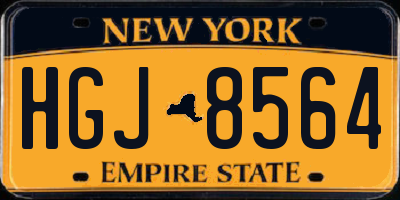 NY license plate HGJ8564