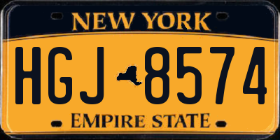 NY license plate HGJ8574