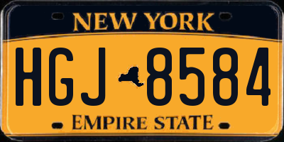 NY license plate HGJ8584