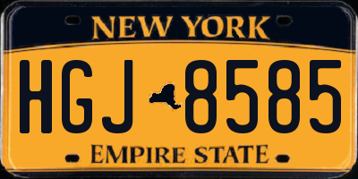 NY license plate HGJ8585
