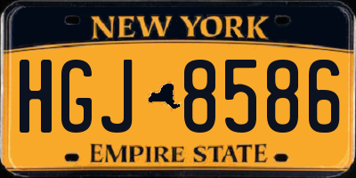 NY license plate HGJ8586