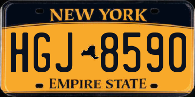NY license plate HGJ8590