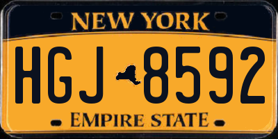 NY license plate HGJ8592