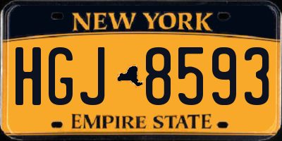 NY license plate HGJ8593
