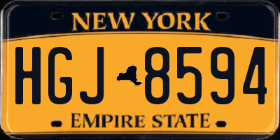 NY license plate HGJ8594