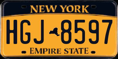 NY license plate HGJ8597