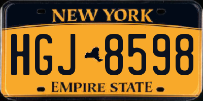 NY license plate HGJ8598