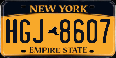 NY license plate HGJ8607