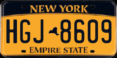 NY license plate HGJ8609