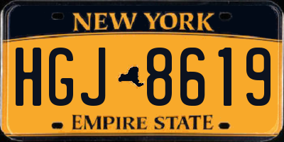 NY license plate HGJ8619