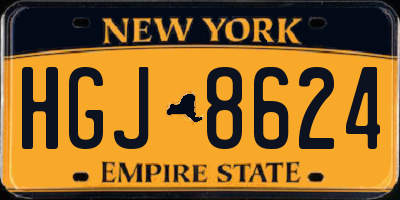NY license plate HGJ8624