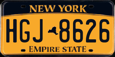 NY license plate HGJ8626
