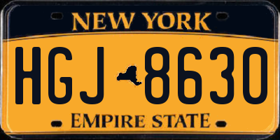 NY license plate HGJ8630