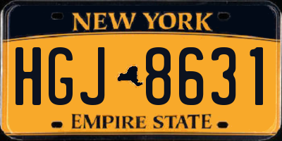 NY license plate HGJ8631