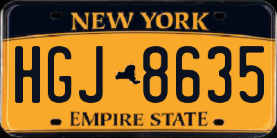 NY license plate HGJ8635