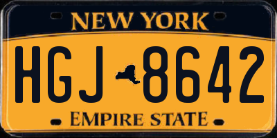 NY license plate HGJ8642