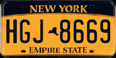 NY license plate HGJ8669