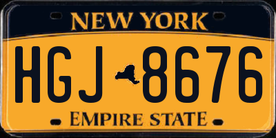 NY license plate HGJ8676