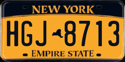 NY license plate HGJ8713