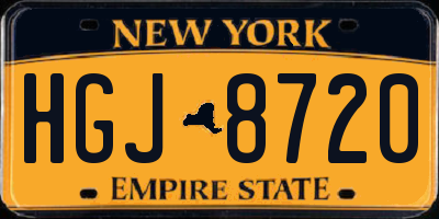 NY license plate HGJ8720