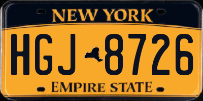 NY license plate HGJ8726
