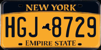 NY license plate HGJ8729