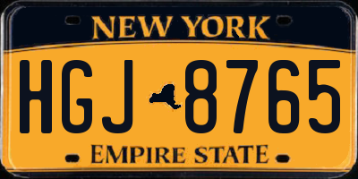 NY license plate HGJ8765
