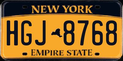NY license plate HGJ8768