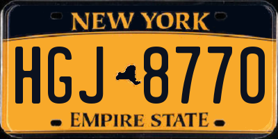 NY license plate HGJ8770