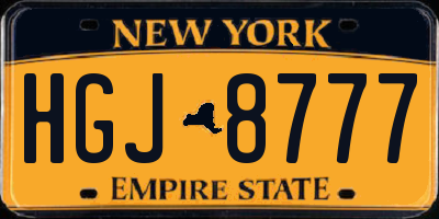 NY license plate HGJ8777