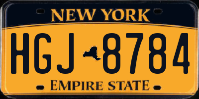 NY license plate HGJ8784