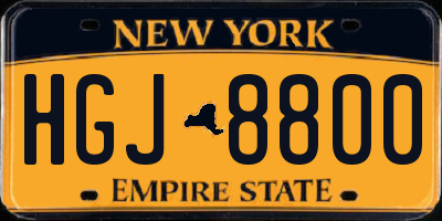 NY license plate HGJ8800