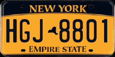 NY license plate HGJ8801
