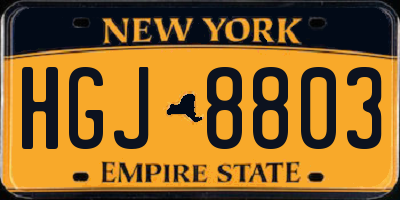 NY license plate HGJ8803