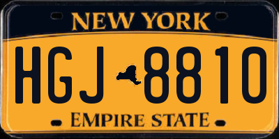 NY license plate HGJ8810