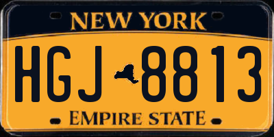 NY license plate HGJ8813