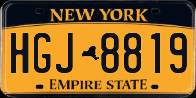 NY license plate HGJ8819