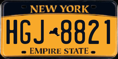NY license plate HGJ8821